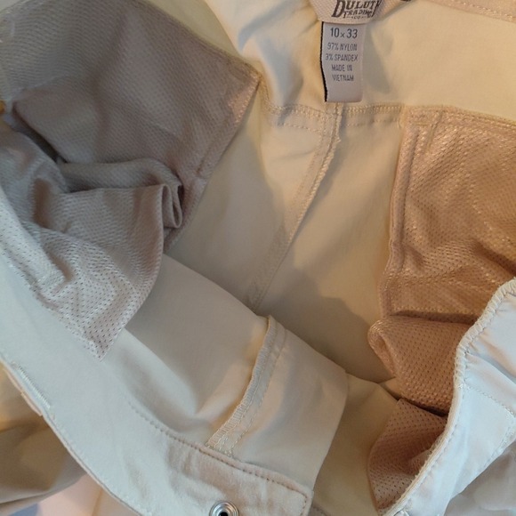 Duluth Trading Dry On The Fly Convertible Pants 10 X 33 Beige Khaki 56958 Hiking - Picture 12 of 12